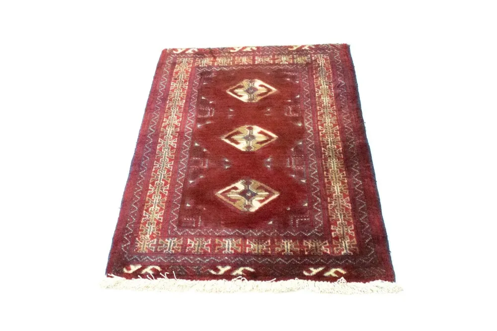 Tapete turquaman - 86 x 62 cm - vermelho