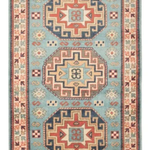 Tapete Ziegler - Kazak - 124 x 78 cm - azul claro