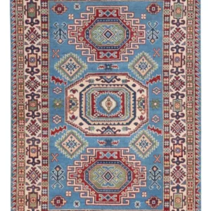 Tapete Ziegler - Kazak - 186 x 120 cm - azul claro