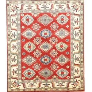 Tapete Ziegler - Kazak - 199 x 146 cm - vermelho escuro