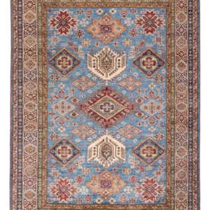Tapete Ziegler - Kazak - 241 x 173 cm - azul claro