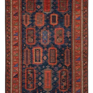 Tapete Ziegler - Kazak - 283 x 184 cm - azul escuro
