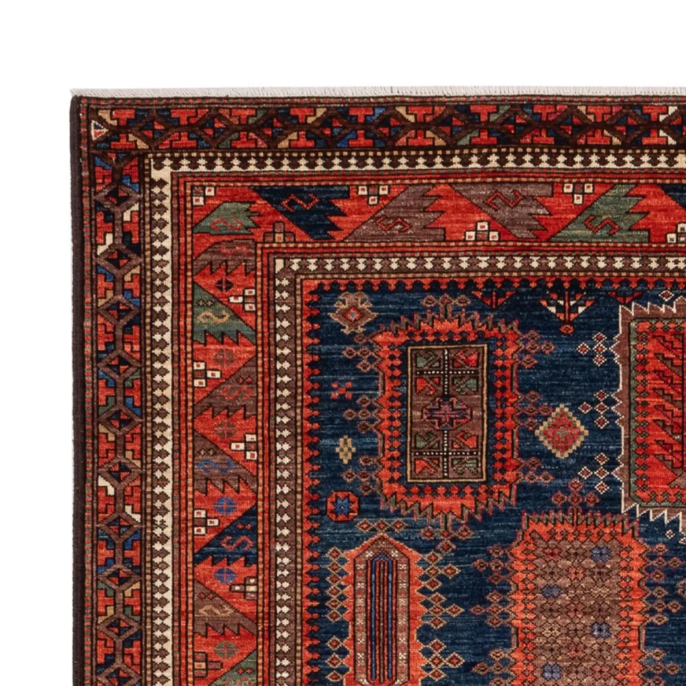 Tapete Ziegler - Kazak - 283 x 184 cm - azul escuro