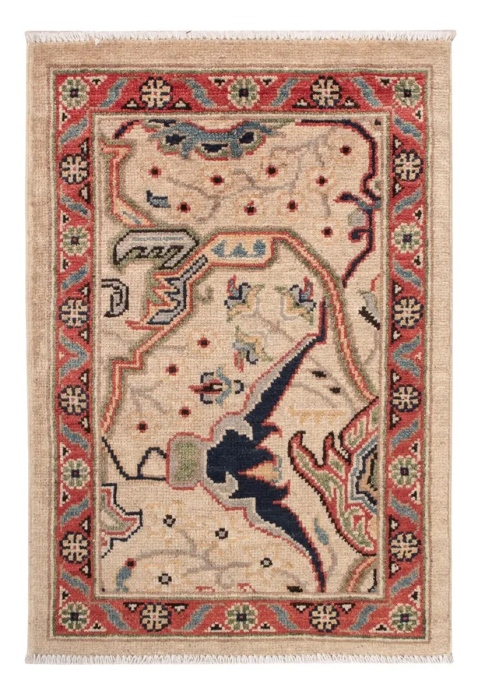 Tapete Ziegler - Kazak - 89 x 60 cm - bege escuro
