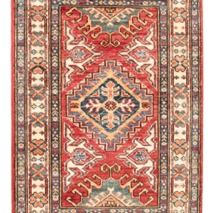 Tapete Ziegler - Kazak - Real - 87 x 58 cm - vermelho