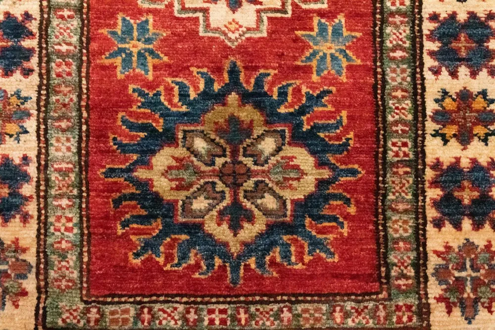 Tapete Ziegler - Kazak - 95 x 58 cm - vermelho
