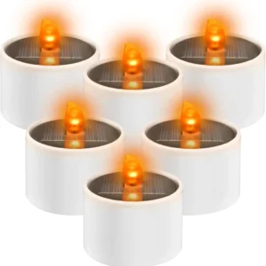 6 unidades velas solares LED recarregáveis pisca-piscas impermeáveis candelabro perfeito, perfeito para pátio, jardim, cas...