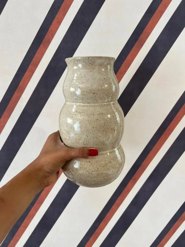 Vaso Bolhas Bege M