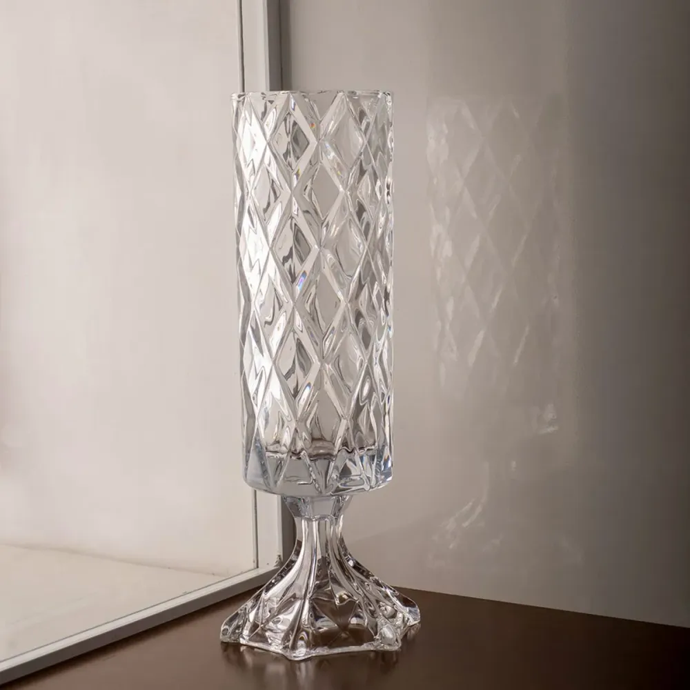 Vaso de Cristal com Pé Deli Diamond 12,5x41cm