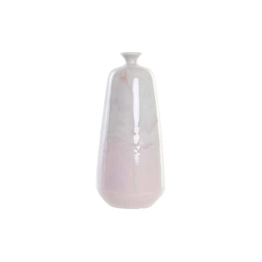 Vaso DKD Home Decor Cerâmica Rosa Claro Duas cores 15 x 15 x 32 cm Moderno
