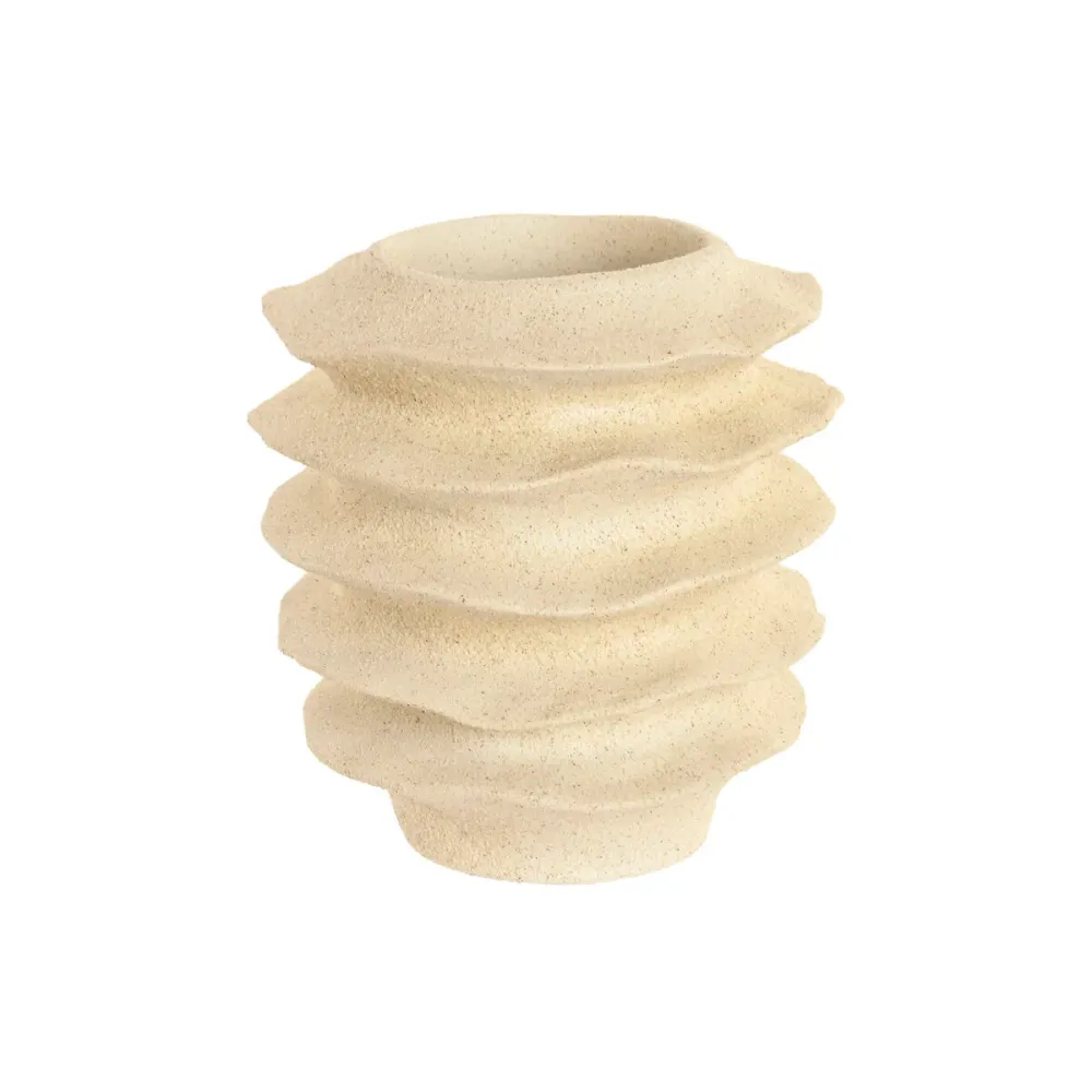 Vaso Home ESPRIT Bege Resina Urbana 22 x 22 x 23 cm