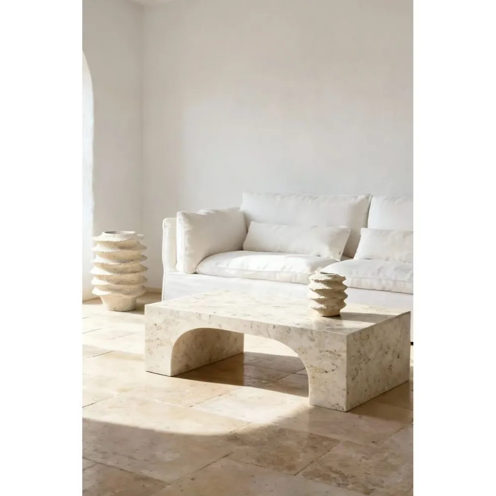 Vaso Home ESPRIT Bege Resina Urbana 22 x 22 x 23 cm