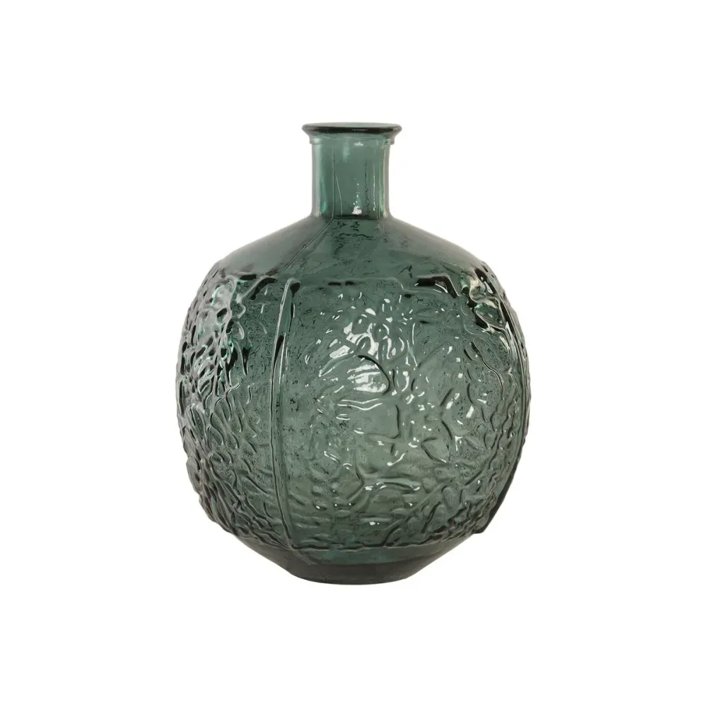 Vaso Home ESPRIT Verde Vidro reciclado Tropical Folha de planta 32 x 32 x 43 cm