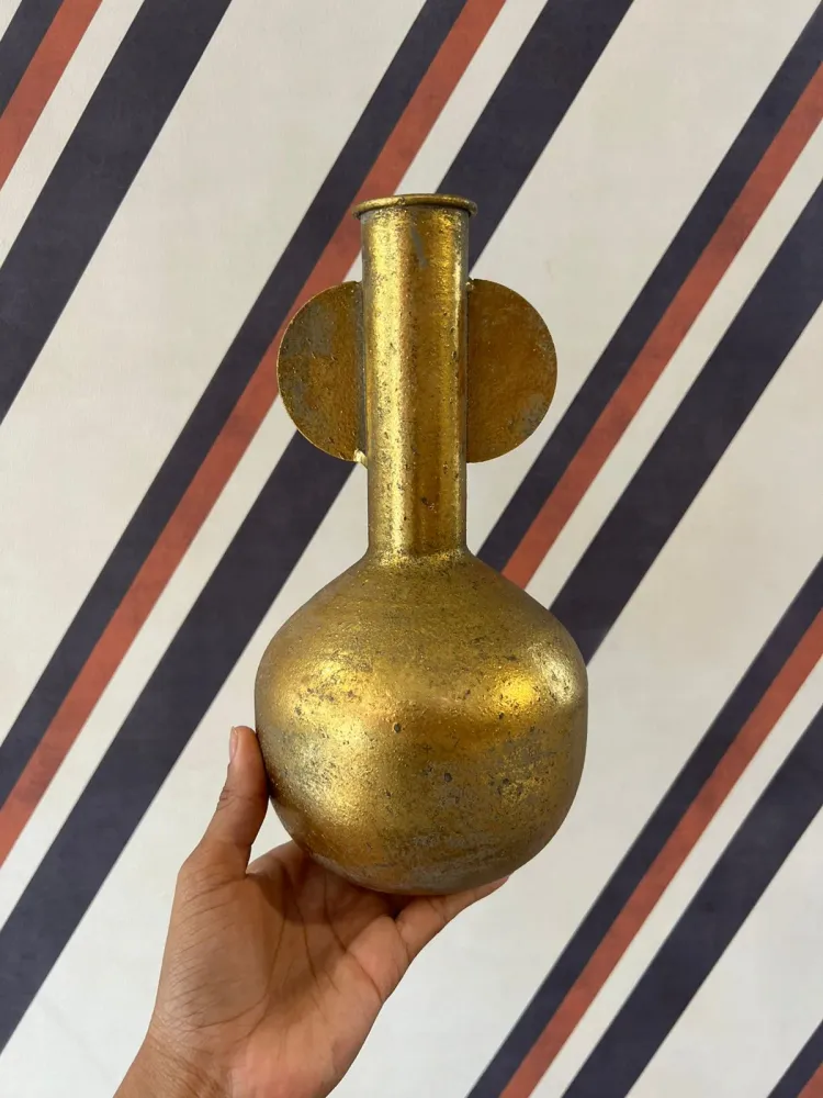Vaso Metal Dourado II
