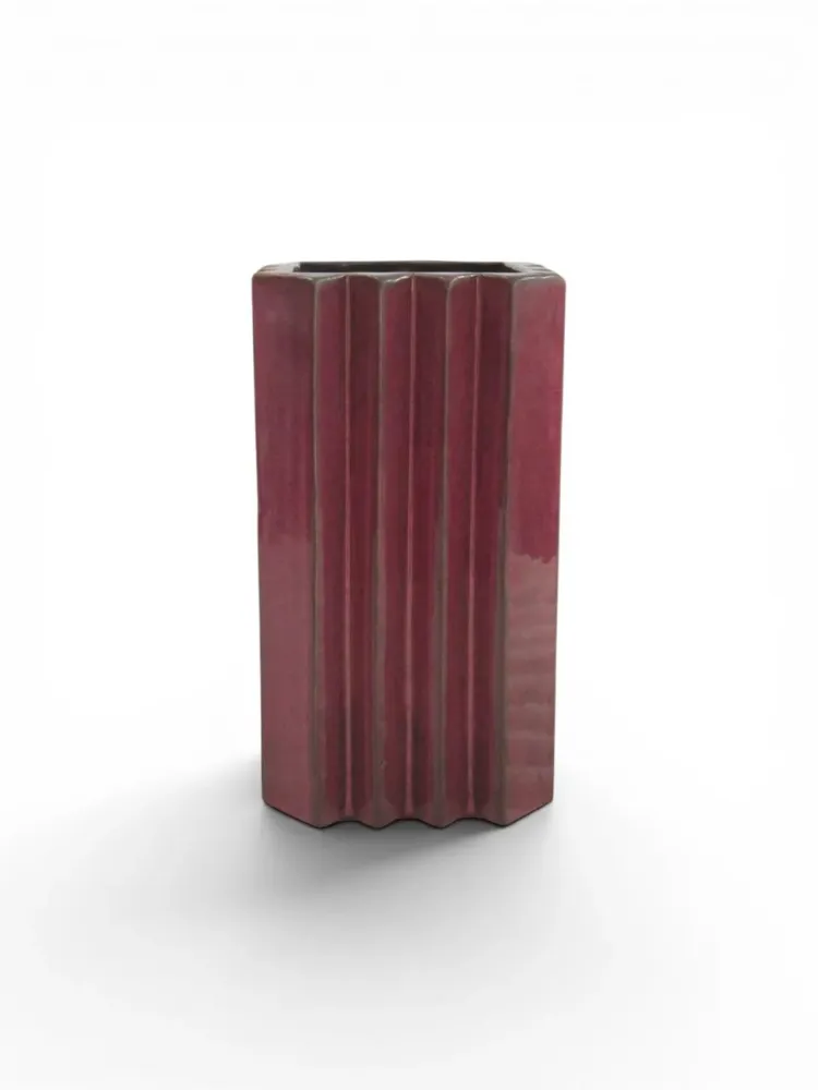 Vaso Quadrado Alto Vinho P