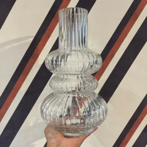 Vaso Vidro Bojudo 3 niveis transparente M
