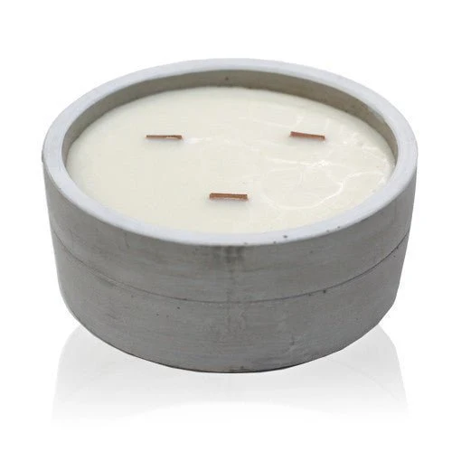 Vela de Concreto de Patchouli e Âmbar Escuro com Pavio de Madeira