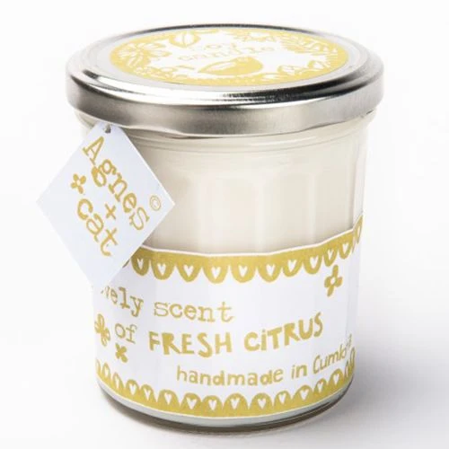Vela em Frasco de Compota de Cera de Soja com Aroma Citrinos