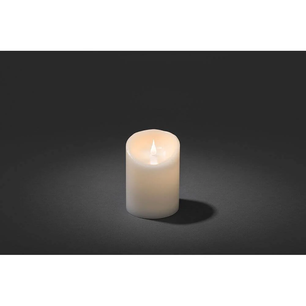 Vela LED de cera verdadeira branca com chama 3D 14cm temporizador branco quente pilhas