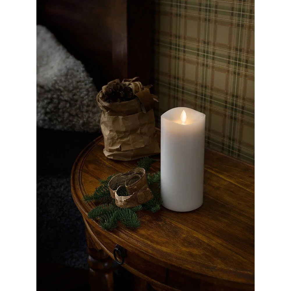 Vela LED perfumada branca cintilante com aroma de lavanda, com temporizador pilhas