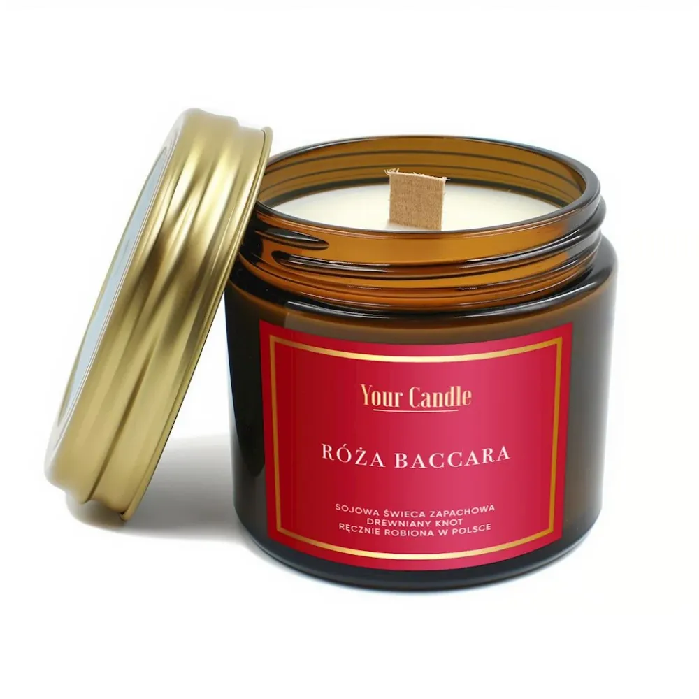 VELA DE SOJA perfumada com madeira BACCARA ROSE 120 ml - SUA VELA