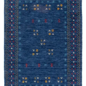 Wollteppich - 90 x 60 cm - dunkelblau