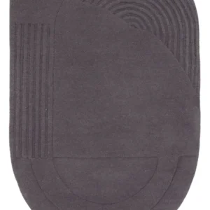 Wollteppich sonderform - 90 x 60 cm - grau