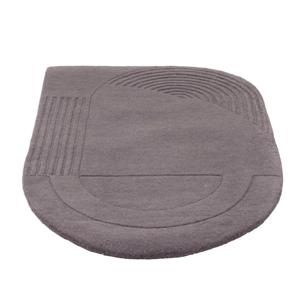 Wollteppich sonderform - 90 x 60 cm - grau