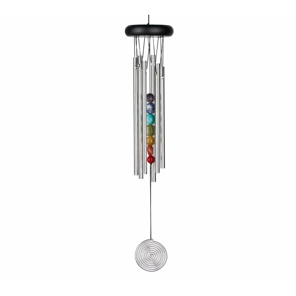 Sino de Vento 7 Chakras - Prateado - 44CM Woodstock