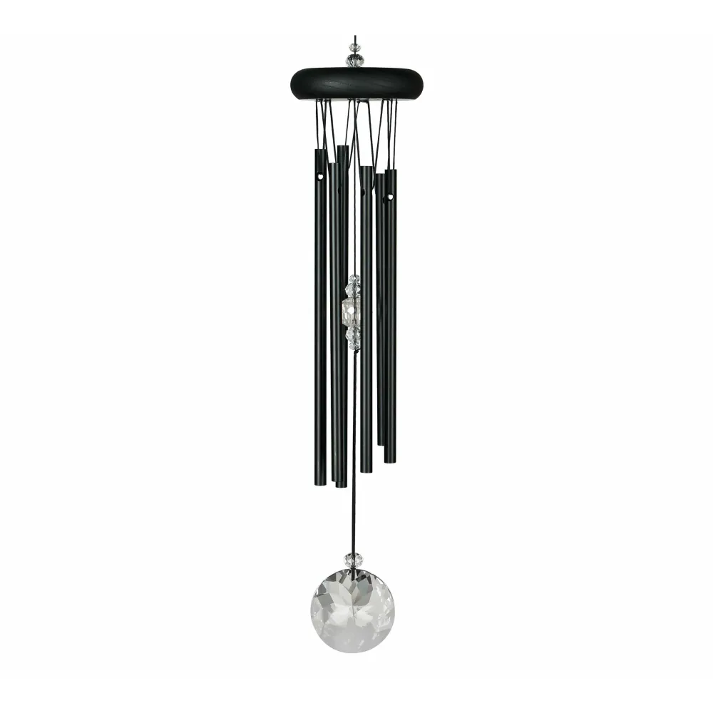 Sino de Vento Meditação Cristal Negro - 40CM Woodstock
