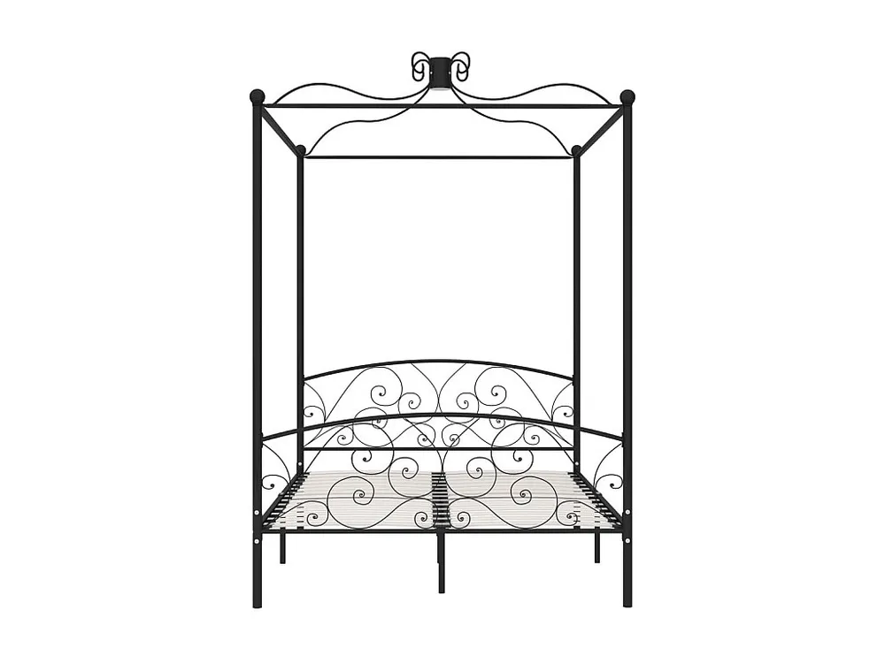 Coleção Infantil Estrutura de cama com dossel 140x200 cm metálico preto