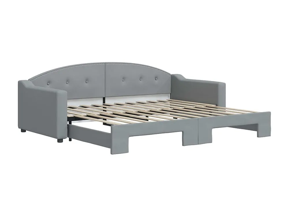 Coleção Infantil Sofá-cama com gavetão 90x200 cm tecido cinzento-claro