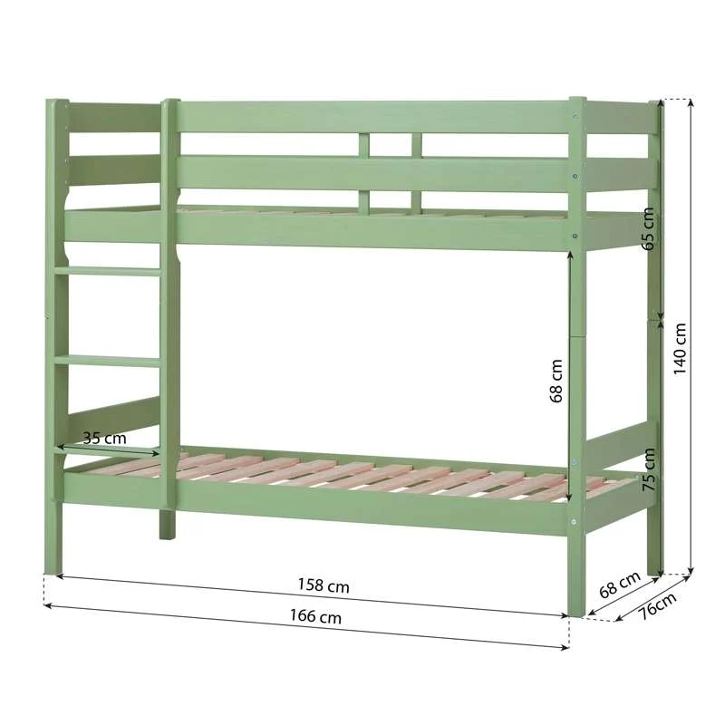 Lençol Infantil Hoppekids ECO Comfort - Cama alta (Vários tamanhos) - Verde pálido