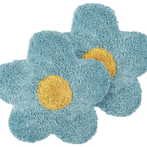 Set 2 Cotton Kids Flower Cushions 30 x 30 cm Azul SORREL