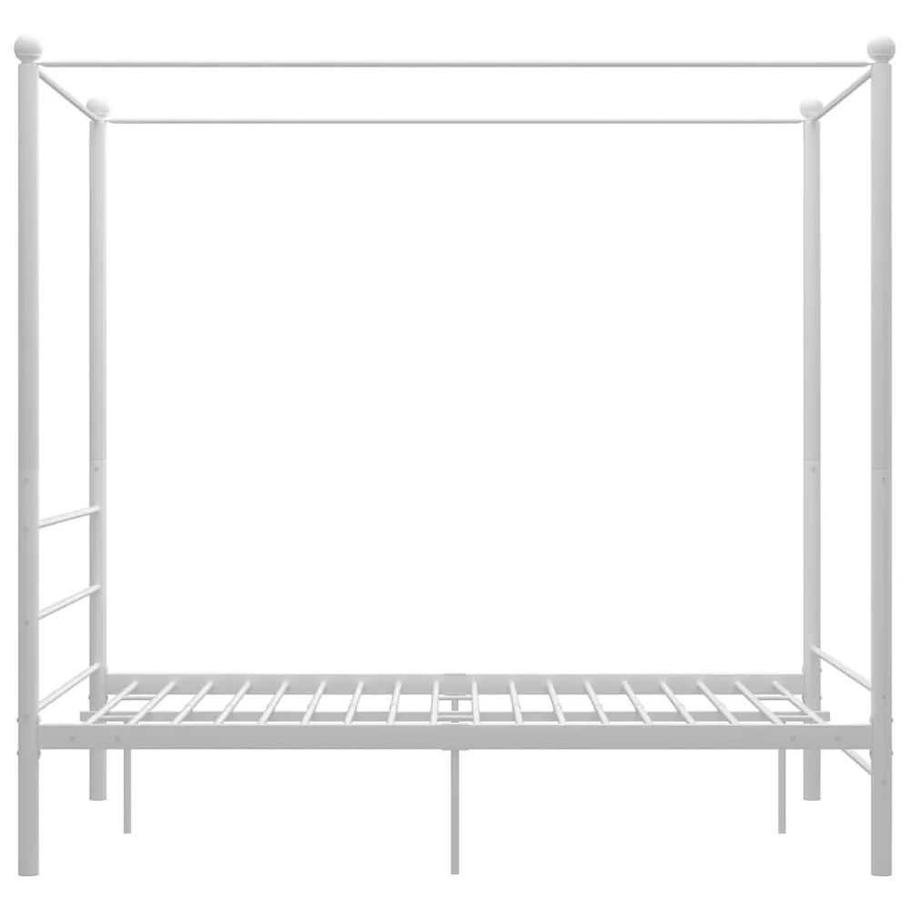 Algodão Egípcio 100% Estrutura de cama com dossel 120x200 cm metálico branco