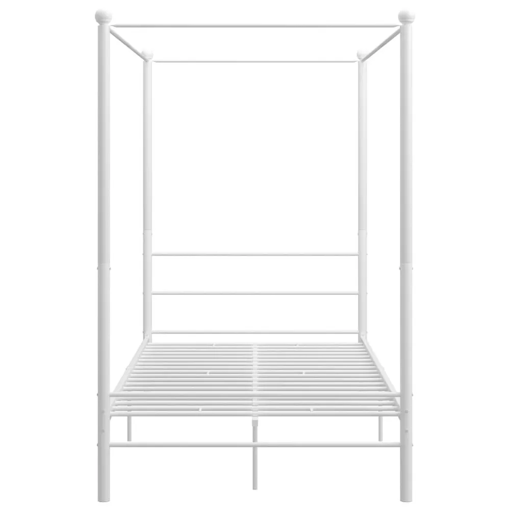 Algodão Egípcio 100% Estrutura de cama com dossel 120x200 cm metálico branco