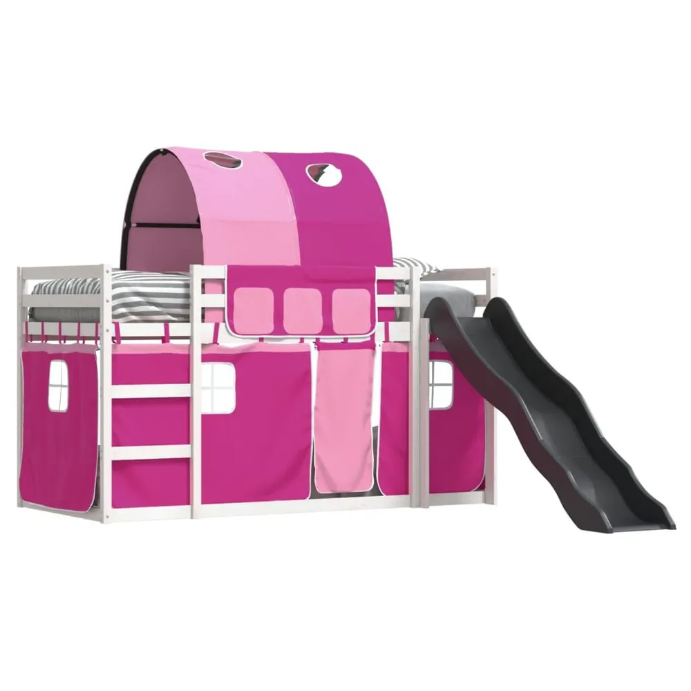 Beliche com escorrega e cortinas 80x200 cm rosa para Adultos