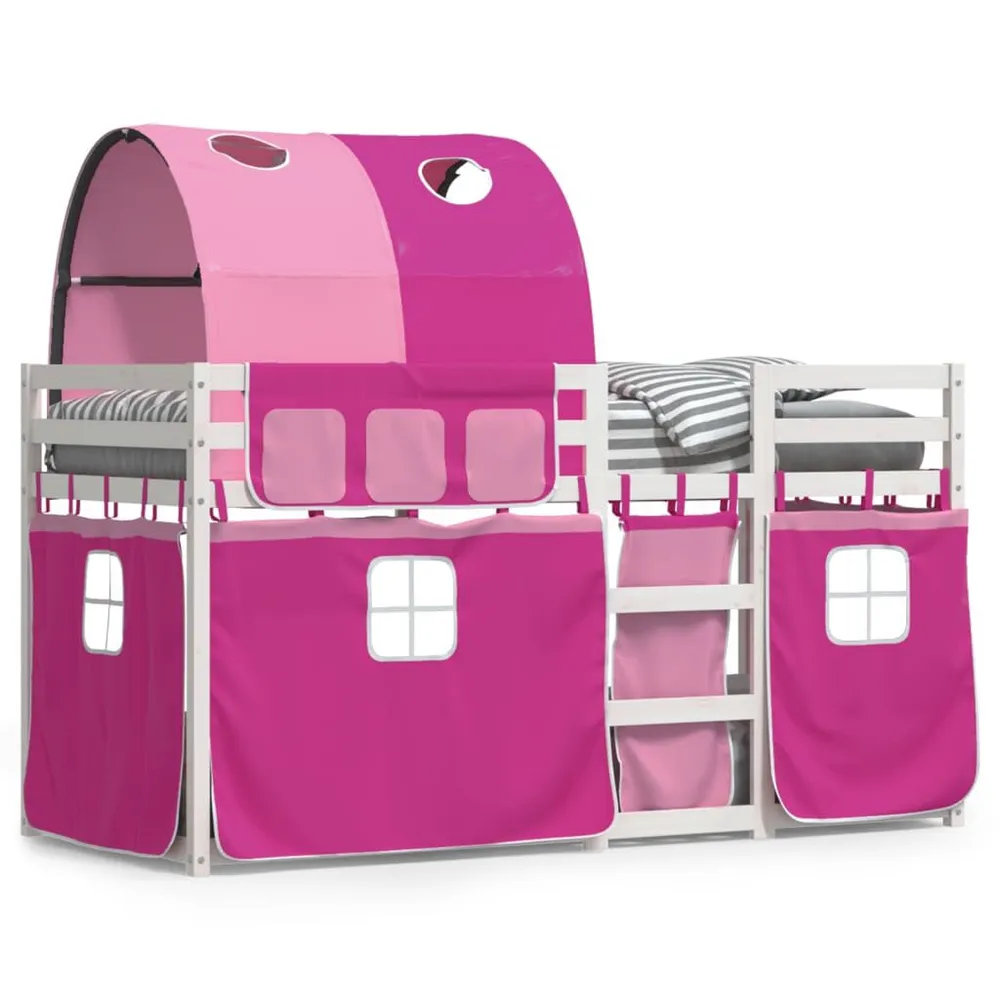 Capa para Travesseiro Beliche com cortinas 75x190 cm madeira de pinho maciç rosa