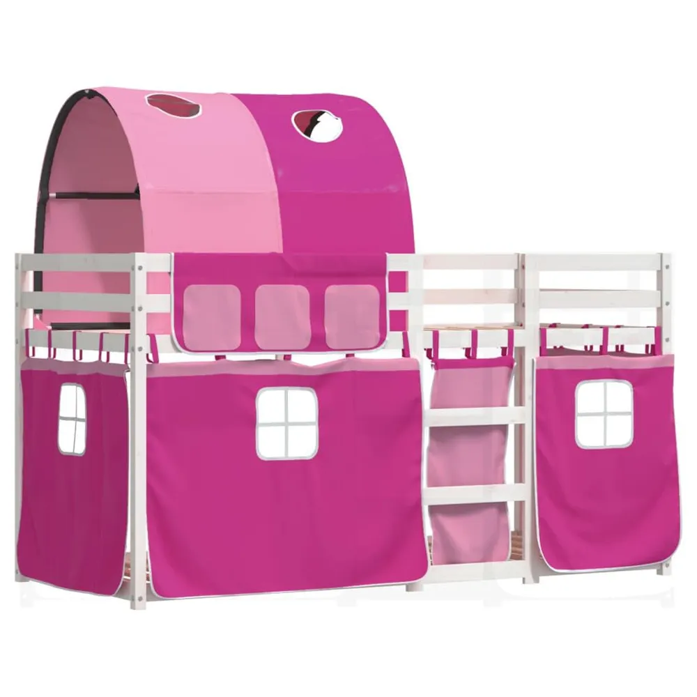 Capa para Travesseiro Beliche com cortinas 75x190 cm madeira de pinho maciç rosa