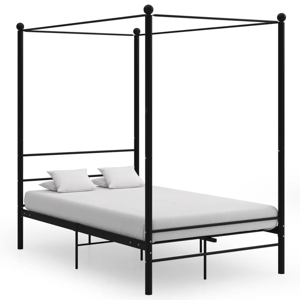 Cinta para Colchão Estrutura de cama com dossel 120x200 cm metálico preto
