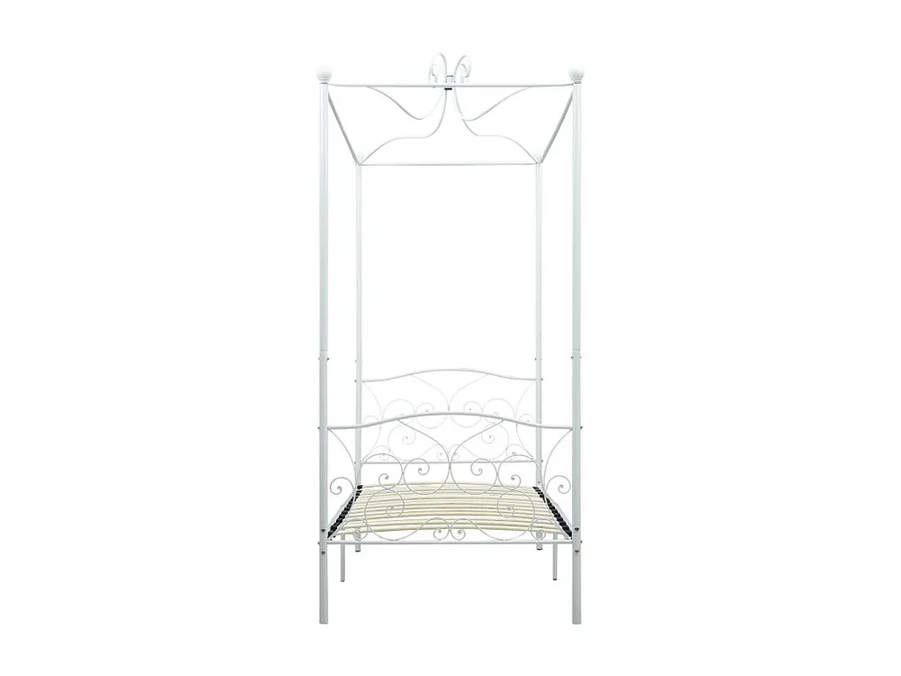 Estrutura de cama com dossel 100x200 cm metálico branco