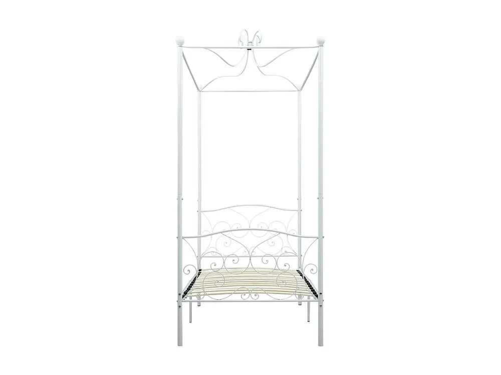 Premium Conforto Estrutura de cama com dossel metálico branco 90x200 cm