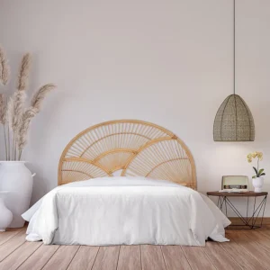 Suporte para Cabeç Cabeceira de cama 160 cm em rotim de cor espontâneo EFELA