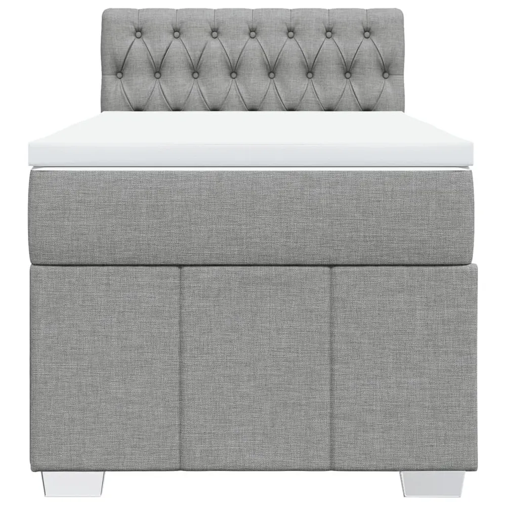 Cama com molasemcolchão 100x200 cm tecido cinzento-claro | Envio Rápido
