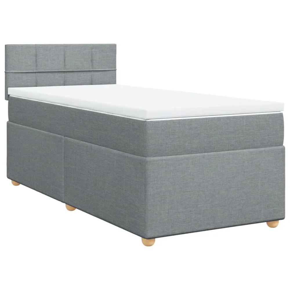 Cama com molasemcolchão 100x200 cm tecido cinzento-claro | Envio Rápido
