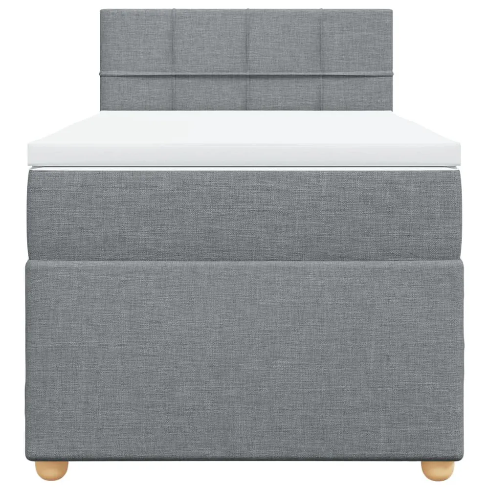 Cama com molasemcolchão 100x200 cm tecido cinzento-claro | Envio Rápido
