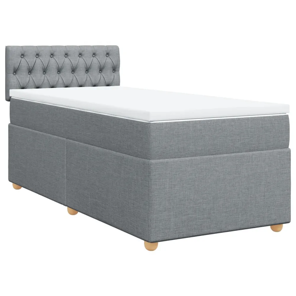 Cama com molasemcolchão 100x200 cm tecido cinzento-claro para Natal