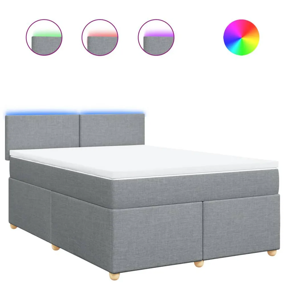 Cama com molasemcolchão 140x190 cm tecido cinzento-claro - 90% Pluma