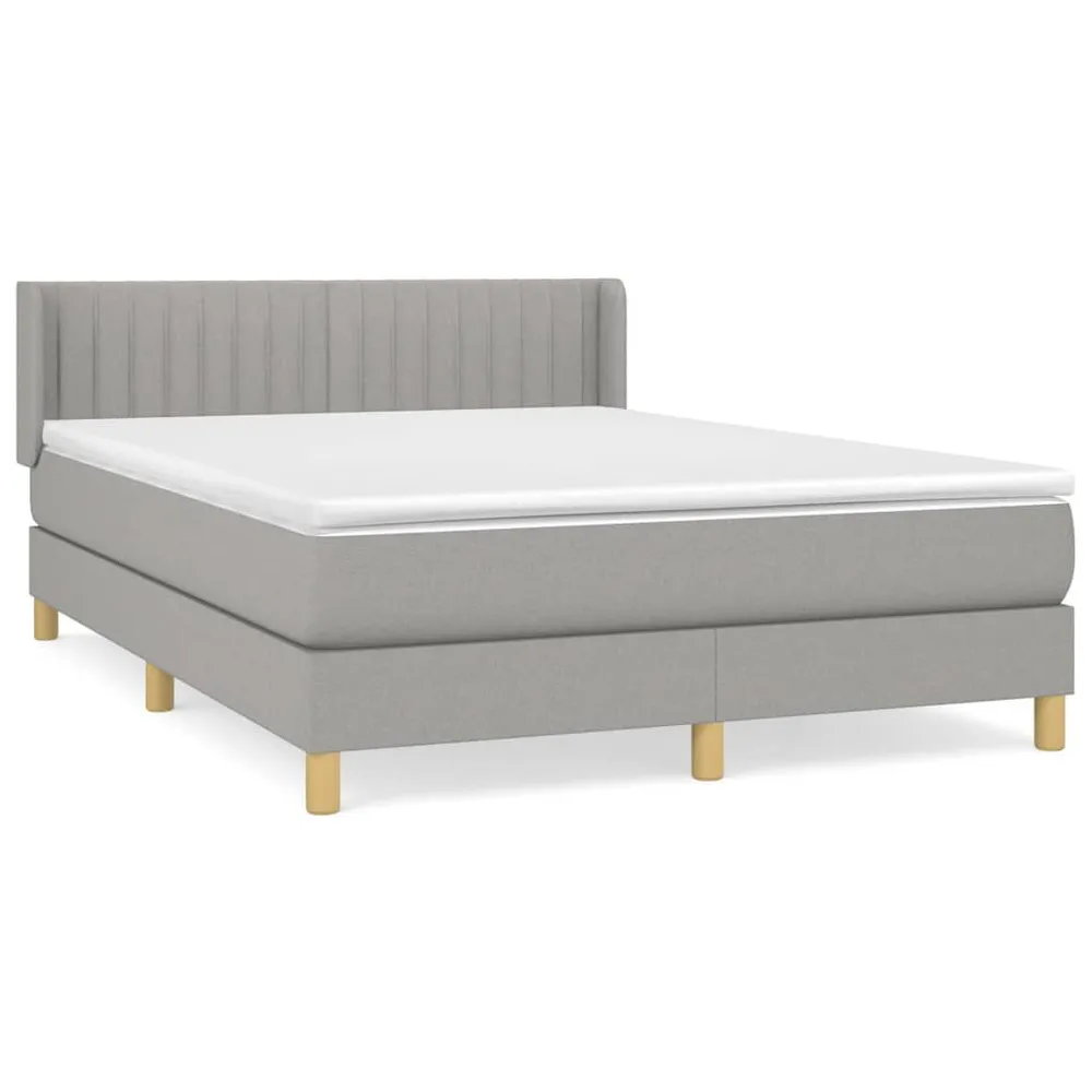 Cama com molasemcolchão 140x200 cm tecido cinzento-claro com Certificado de Autenticidade