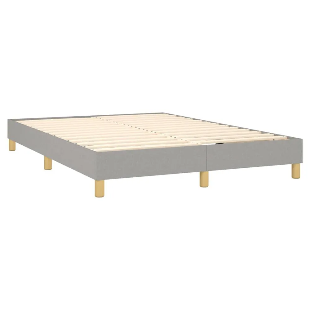Cama com molasemcolchão 140x200 cm tecido cinzento-claro com Certificado de Autenticidade